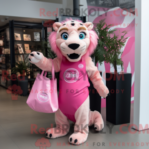 Pink Smilodon mascot...