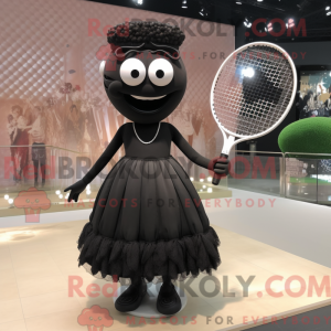 Black Tennis Racket mascot...