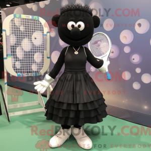 Black Tennis Racket mascot...