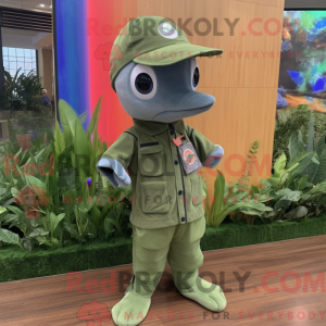 Olive Dolphin Maskottchen...