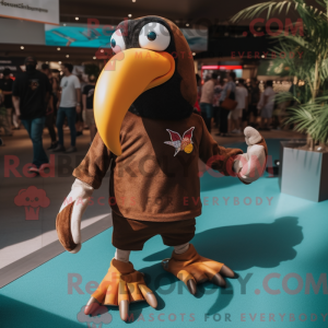 Brun Toucan maskot kostume...