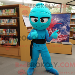 Turkis Ninja maskot kostume...