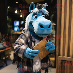 Blue Quagga mascot costume...