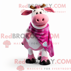 Pink Hereford Cow maskot...