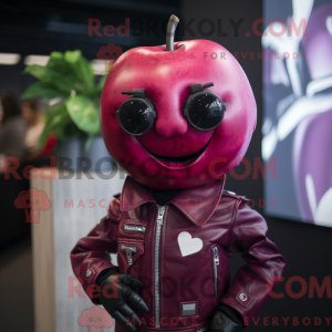 Magenta æble maskot kostume...