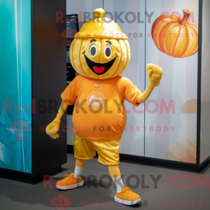 Gold Pumpkin mascot costume...