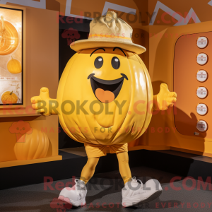 Gold Pumpkin mascot costume...