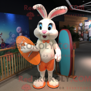 Peach Rabbit Maskottchen...