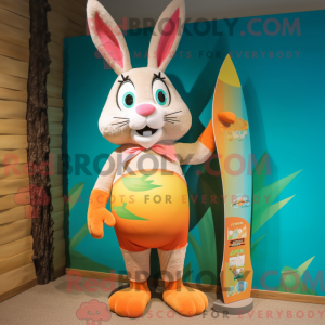 Peach Rabbit Maskottchen...