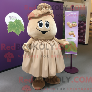 Tan Grape mascot costume...