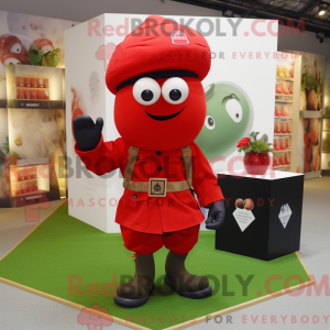 Red Grenade mascot costume...