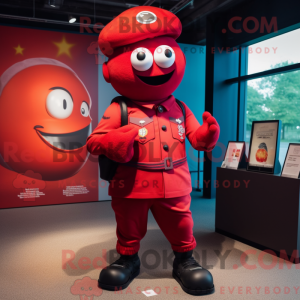 Red Grenade mascot costume...