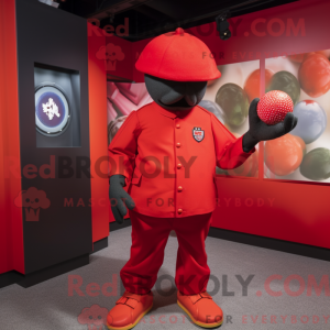 Red Grenade mascot costume...