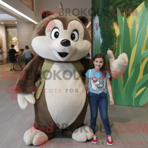 Olive Badger mascot costume...
