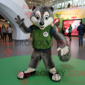 Olive Badger maskot kostume...