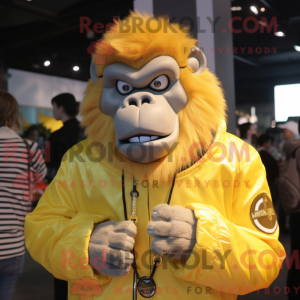 Gul Gorilla maskot kostume...