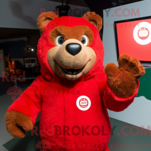 Red Bear-maskotdraktfigur...