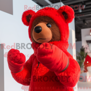 Red Bear-maskotdraktfigur...