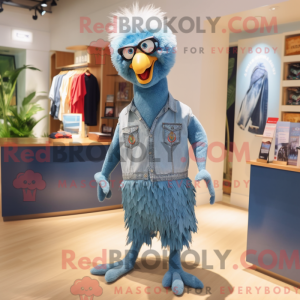 Sky Blue Ostrich mascot...