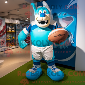 Cyan Rugby Ball maskot...