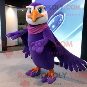 Lilla Falcon maskot kostume...