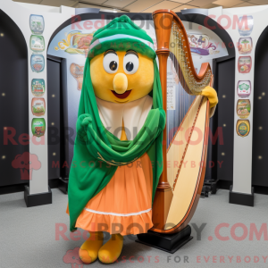 Peach Celtic Harp mascot...