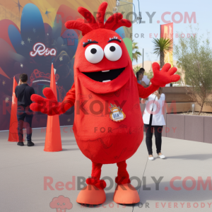 Rød Paella maskot kostume...
