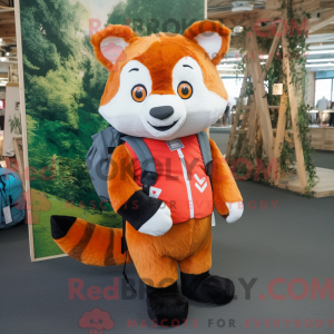 Oranje Rode Panda mascotte...