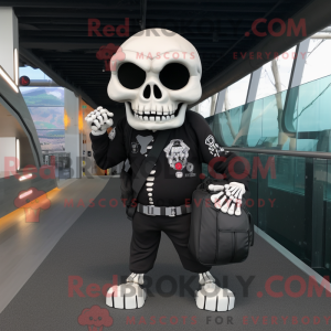 Black Skull maskot kostume...