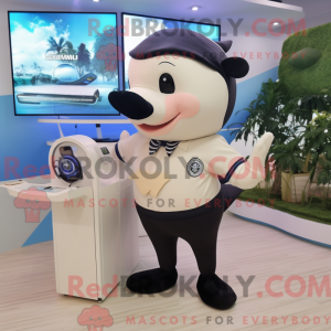Beige Killer Whale mascot...