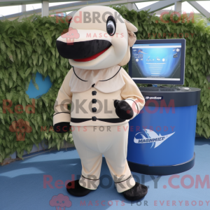 Beige Killer Whale mascot...