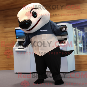 Beige Killer Whale maskot...