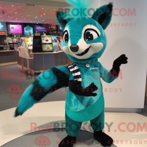 Turkis Skunk maskot kostume...