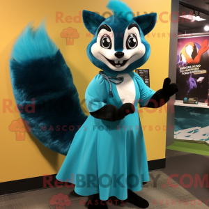 Turkis Skunk maskot kostume...