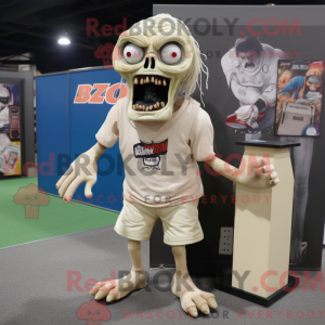 Beige Zombie mascot costume...