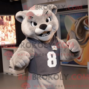 Gray Puma mascot costume...