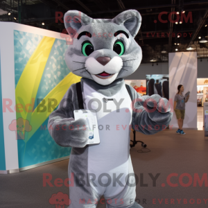 Gray Puma mascot costume...
