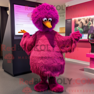 Magenta Emu Maskottchen...