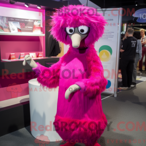 Magenta Emu Maskottchen...