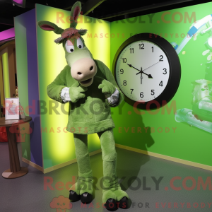 Green Donkey mascot costume...