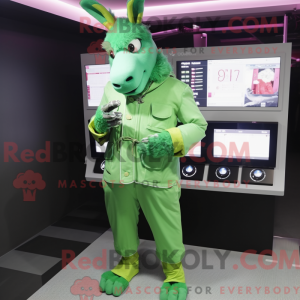 Green Donkey mascot costume...