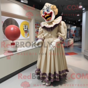 Beige Evil Clown mascot...