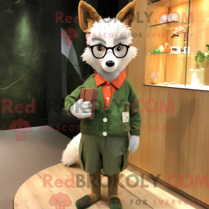 Olive Fox mascot costume...