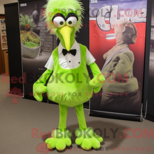 Lime Green Emu mascot...