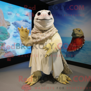 Cream Sea Turtle mascot...
