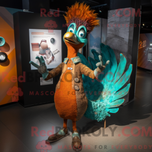 Rust Peacock mascot costume...