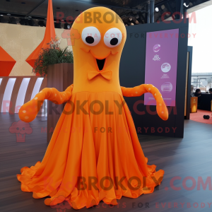 Orange Octopus maskot...