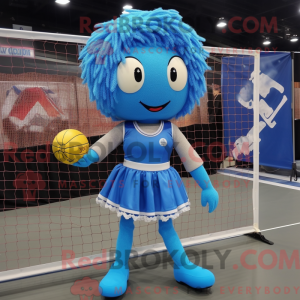 Blue Volleyball Net maskot...