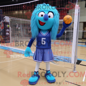 Blue Volleyball Net maskot...