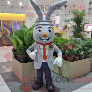 Gray Carrot mascot costume...